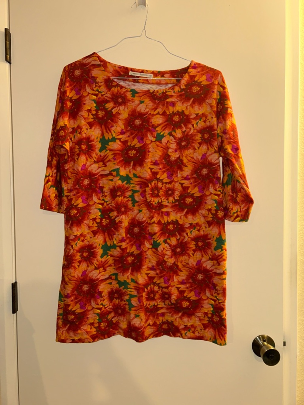 Bright Floral tunic in Orange and Red